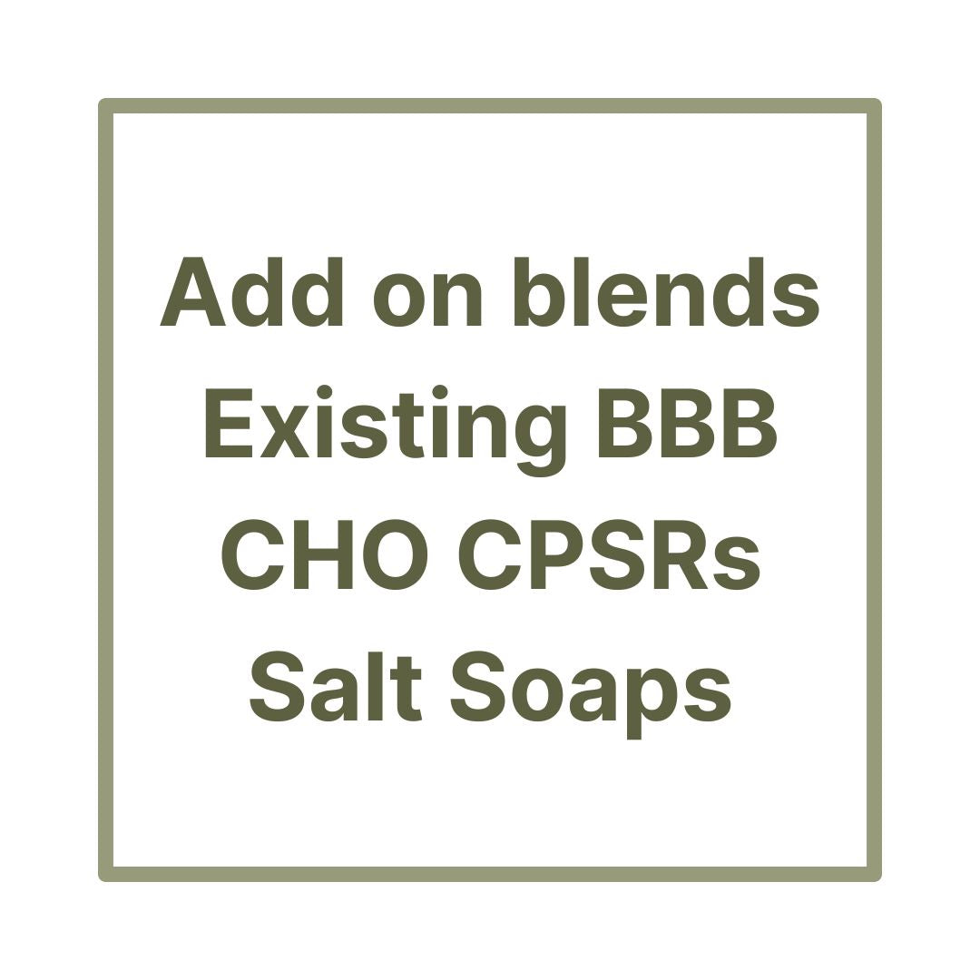 Additional blends for existing BBB Ingredients "Choose Your Own Blends" Salt soaps