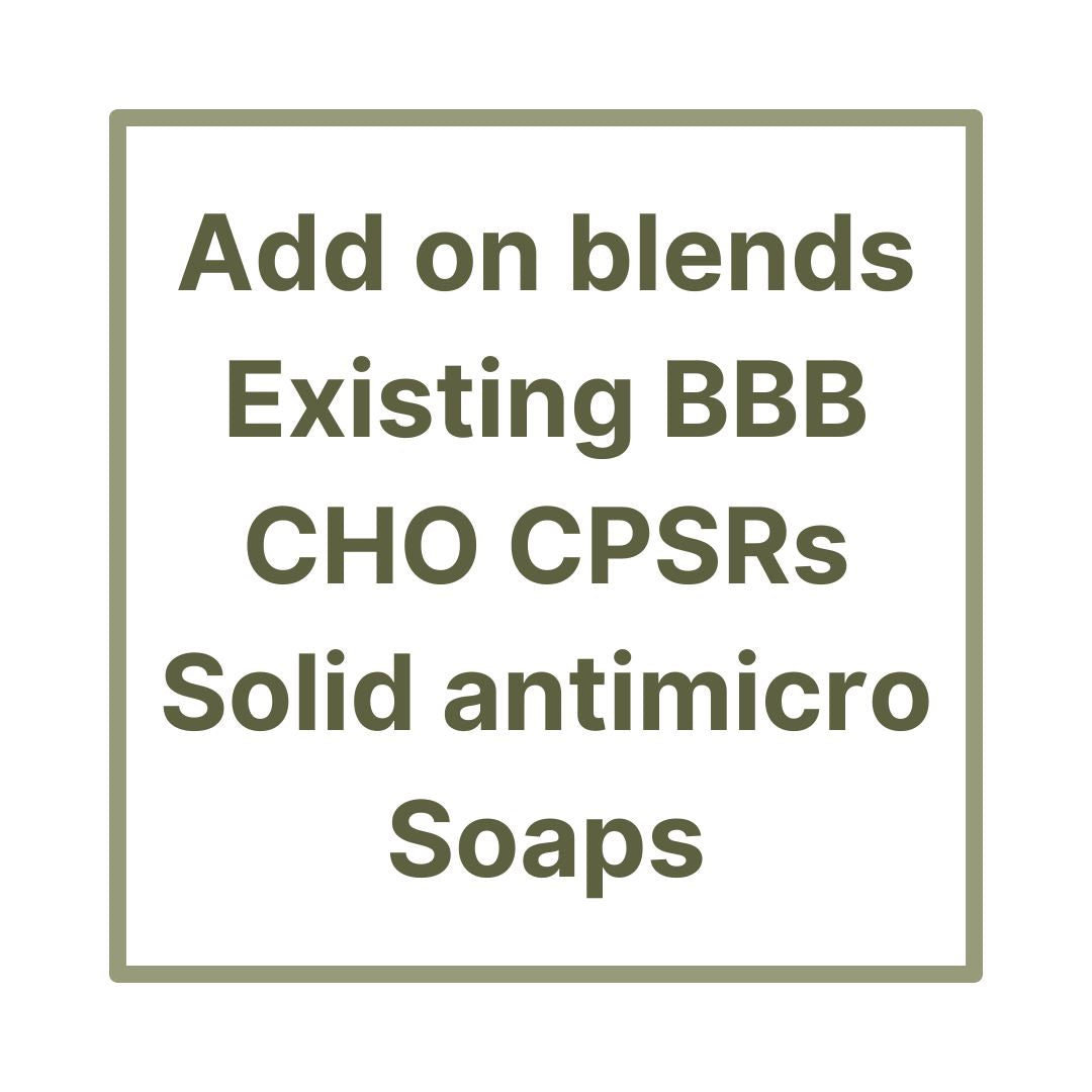 Additional blends for existing BBB Ingredients "Choose Your Own Blends" Solid antimicro soaps